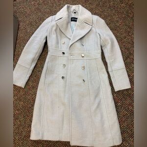Guess wool double breasted pale blue dressy coat small
